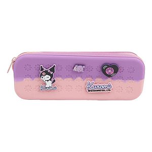 Estojo Kuromi Miniso Feminino Compacto com Design 3D e Zíper Durável