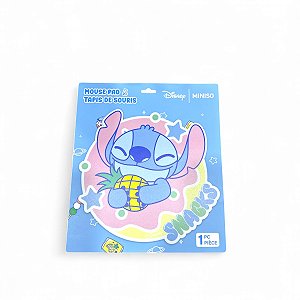 Mouse Pad Redondo Stitch Miniso Disney Antiderrapante