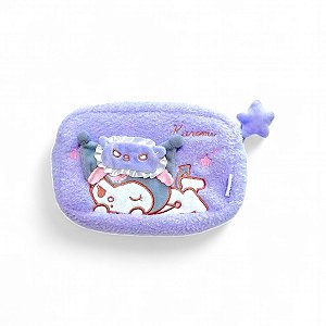 Necessaire Kuromi Sanrio Pelúcia Fofa Original Miniso