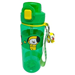 Garrafa Squeeze BT21 Chimmy Fofa Com Chaveiro Miniso