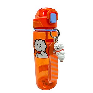 Garrafa Squeeze BT21 RJ Fofa Com Chaveiro Miniso