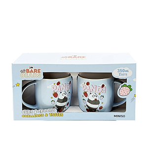 Kit Canecas de Cerâmica Panda We Bare Bears Miniso