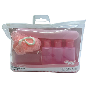 Conjunto de Frascos de Viagem e Kit de Higiene Fofo Miniso