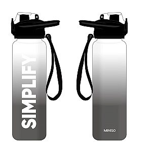 Garrafa Squeeze Fitness Esportiva Tampa Flip Alça 1L Miniso
