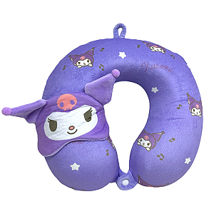 Travesseiro Almofada Macia com Mascara Kuromi Sanrio Miniso