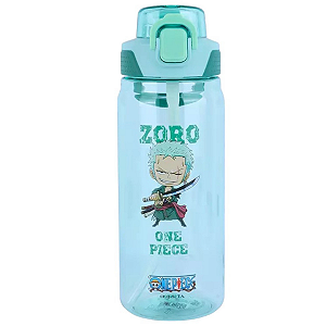 Garrafa com Alça e Canudo One Piece Zoro BPA Free Miniso