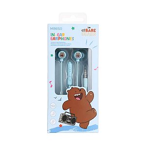 FONE DE OUVIDO P3 URSOS SEM CURSO PARDO MINISO