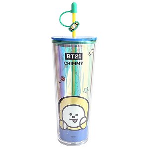 COPO DE CAMADA DUPLA COLEÇÃO BT21 CHIMMY 800ML. MINISO