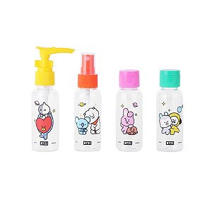 Kit Frascos Viagem BT21 Personagens BTS Fofo Miniso
