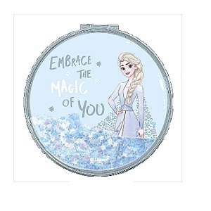 Espelho De Bolsa Dobrável com Glitter Frozen Disney Miniso