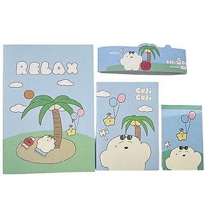 KIT COM 3 CADERNOS DE ANOTAÇÕES MODELO GUJI GUJ