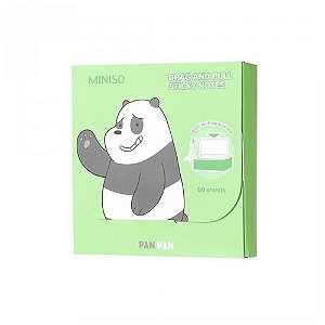 BLOCO ADESIVO COM 60 FOLHAS MODELO URSOS SEM CURSO PANDA