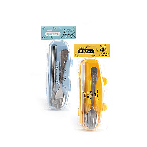 JOGO DE TALHERES 3 PECAS, COLHER, GARFO E HASHI MINISO