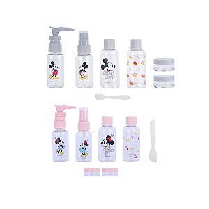 Kit Frascos de Viagem Disney Mickey Minnie Original Miniso