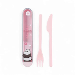 Talheres Portáteis Grizz We Bare Bears com Estojo Miniso