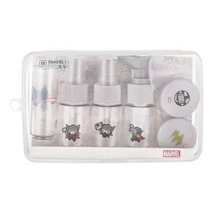 Kit De Frascos Para Viagem Marvel Thor Cinza 8 Peças Miniso