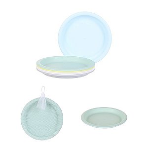 Kit 6 Pratos Ecológicos Miniso Cozinha Sustentável Colorido