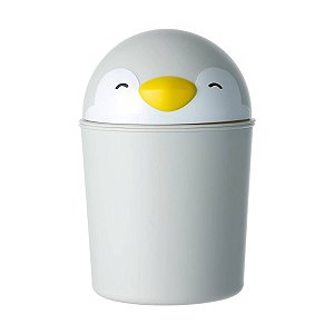 Lixeira De Mesa Miniso Pinguim Fofinha Para Escritório