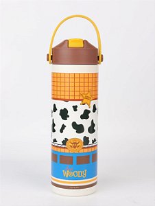 GARRAFA INOX C/CANUDO WOODY 550ML MINISO