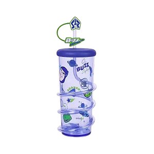 GARRAFA C/CANUDO PIXAR 590ML AZUL BUZZ MINISO