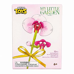 BLOCOS DE MONTAR FLORES ORQUÍDEA 33PÇS DECORAÇÃO MINISO