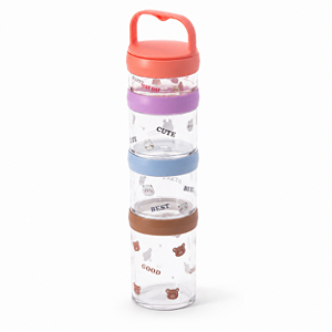 POTE EMPILHAVEL COM ALCA 4PC ANIMAIS MINISO