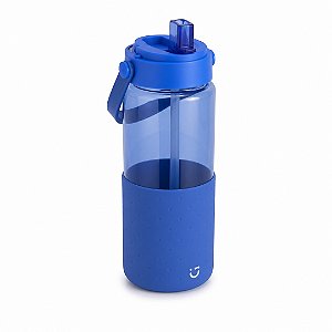 GARRAFA SQUEEZE 1L AZUL COM ALÇA MINISO BPA FREE