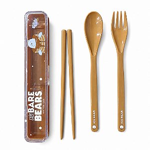 kit ESTOJO COM TALHERES E HASHI URSOS SEM CURSO POLAR MINISO