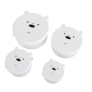Kit de 4 Potes Marmitinha We Bare Bears Polar Miniso Fofo