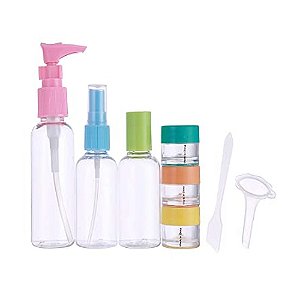 Kit de frascos para viagem, com 8 unidades,Colorido.