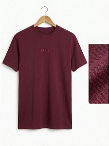 Camiseta Masculina Básica Bordô Manga Curta