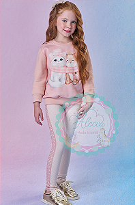 Conjunto Infanti-Kukiê Blusão em Moletom + Calça