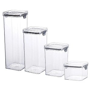 Kit de Potes Herméticos 4 Peças
