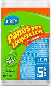 Pano Limpeza Leve 33x50 cm Azul ALKLIN