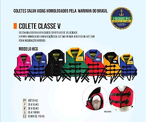 Coletes Salva Vidas Jaqueta, HCG, Classe V Homologado