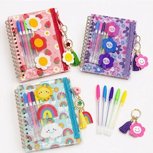 Caderno com Estojo e Canetas Floral – UND