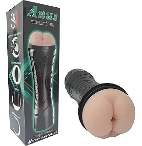 Masturbador Ânus com Vibrador em Cyberskin - Lanterna Ânus