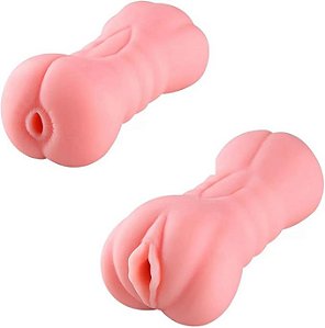 Masturbador Masculino Duplo em Cyberskin - Vagina e Ânus