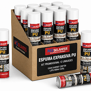 KIT 12 ESPUMA PU EXPANSIVA MULTIUSO MS SELANTES 500ML 320G