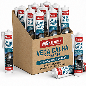 KIT 12 CARTUCHO VEDA CALHA CINZA 400GR