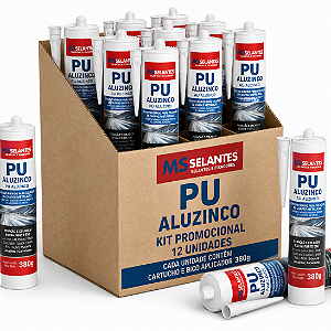 KIT 12 CARTUCHO ALUZINCO CINZA 380G MS SELANTES