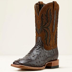 Bota Masculina Importada ARIAT -Full Quill Ostric/ Tan Suede COD 10058168