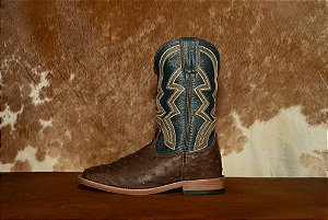 BOTA DGO COD 2528100215CDI- AVESTRUZ TABACO AZUL MARINHO