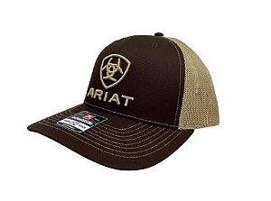 Bone Ariat marrom logo dourado