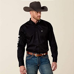 CAMISA MASC M/L IMP PRETA ARIAT