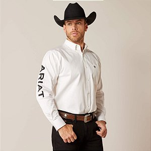 CAMISA MASC M/L IMP BRANCA ARIAT