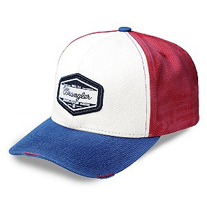 Boné Wrangler autentic western tradition vermelho,bege e azul