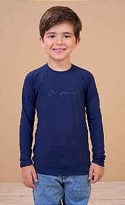 Camiseta termica masc infantil M/L Azul marinho