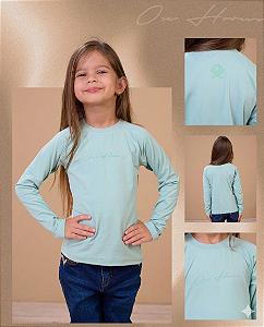 Camiseta termica Fem infantil M/L Verde claro