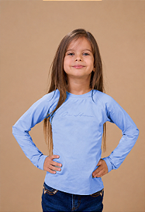Camiseta termica Fem infantil M/L Azul Claro